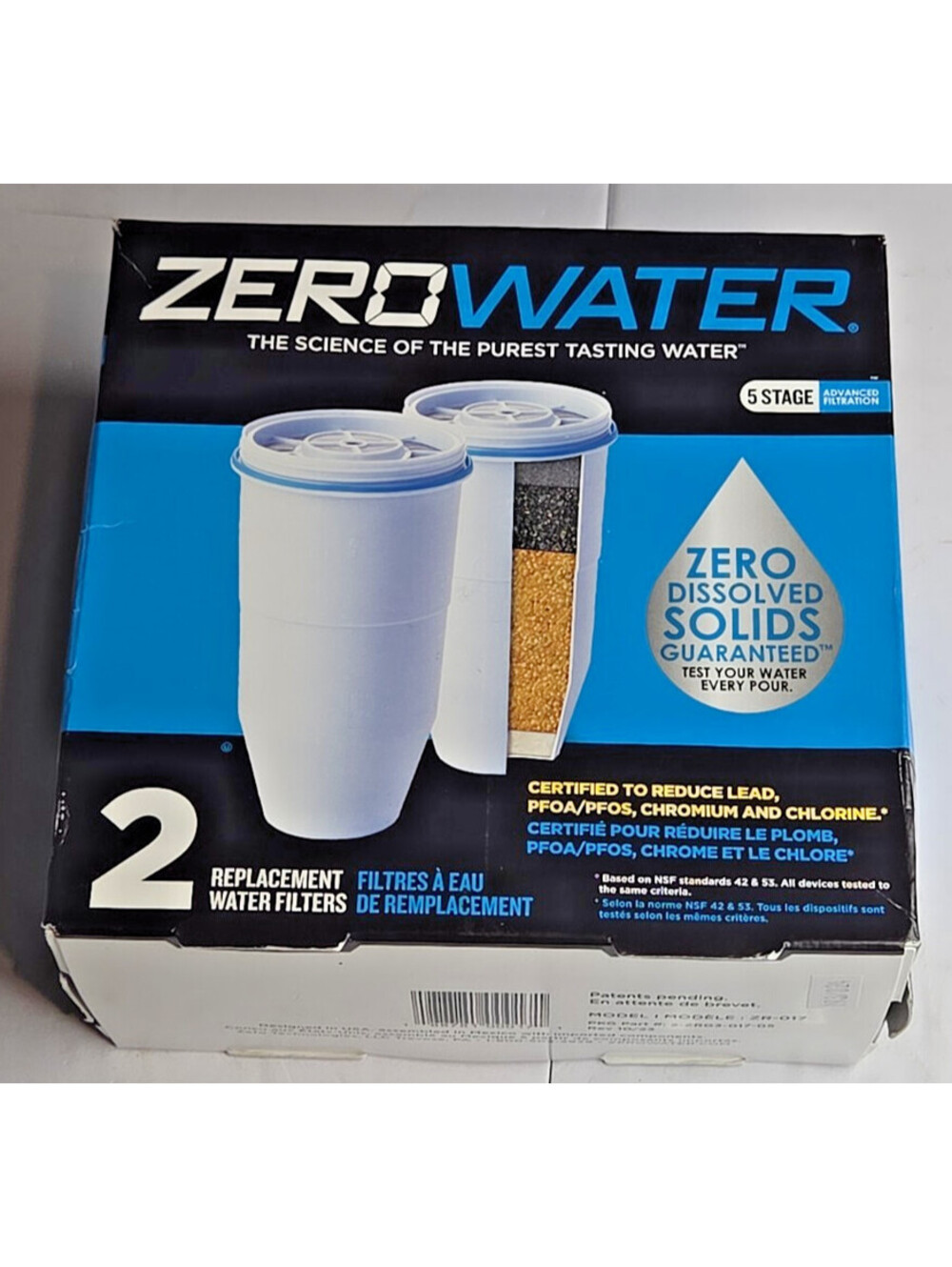 ZeroWater ZR-017 2-Pack 5-Stage Replacement Water Filters Genuine OEM